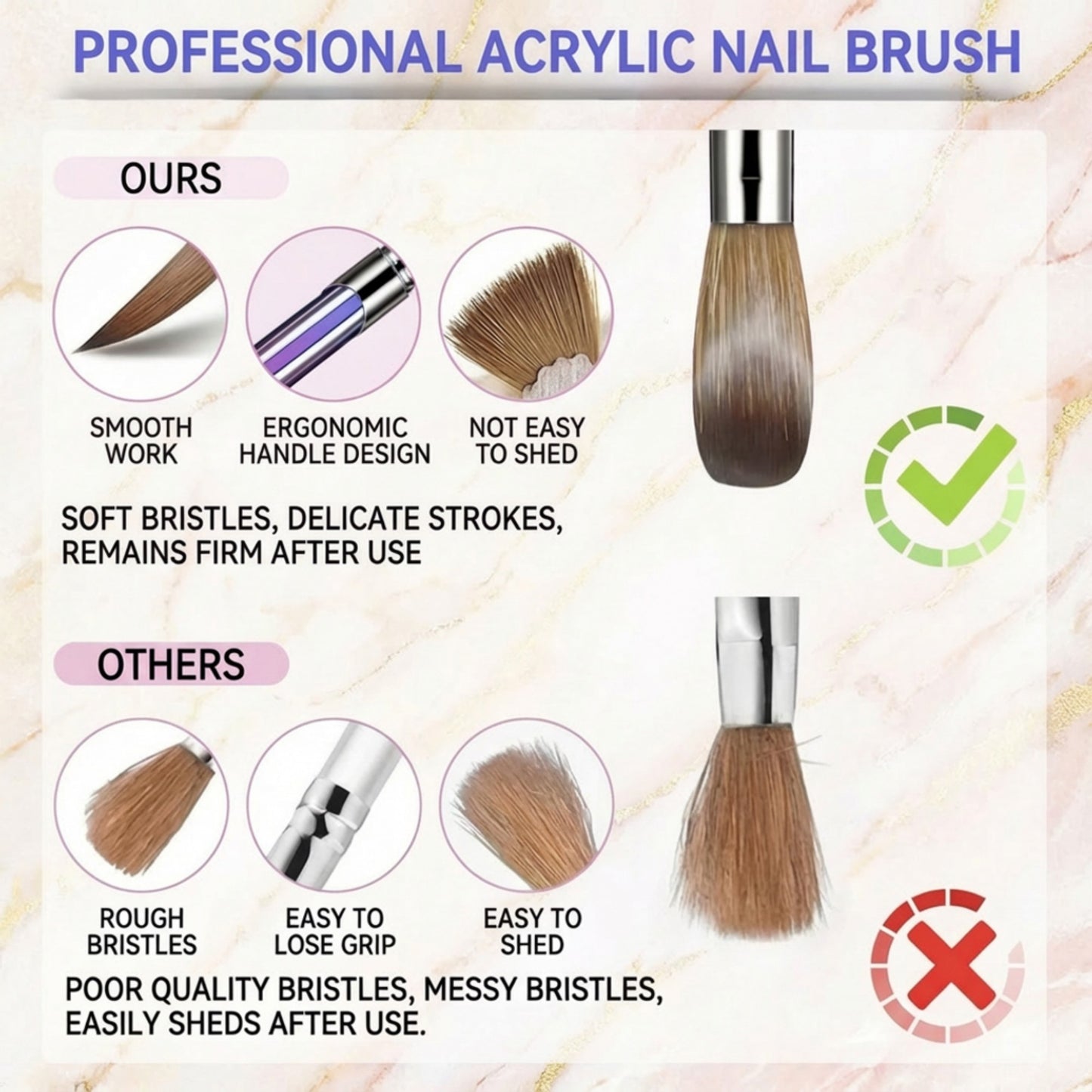 4-Piece Nail Art Brush Set with Gradient Metal Handles and Precision Tips for Gel Acrylic and Nail Design
