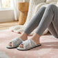 Lounge Women¡¯s Floral Print Slide Slippers with Valentine Ruffle Trim and Cushioned Quilted Footbed