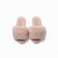 Lounge Women¡¯s Plush Faux Fur Slide Slippers with Soft Cushioned Footbed and Indoor Sole