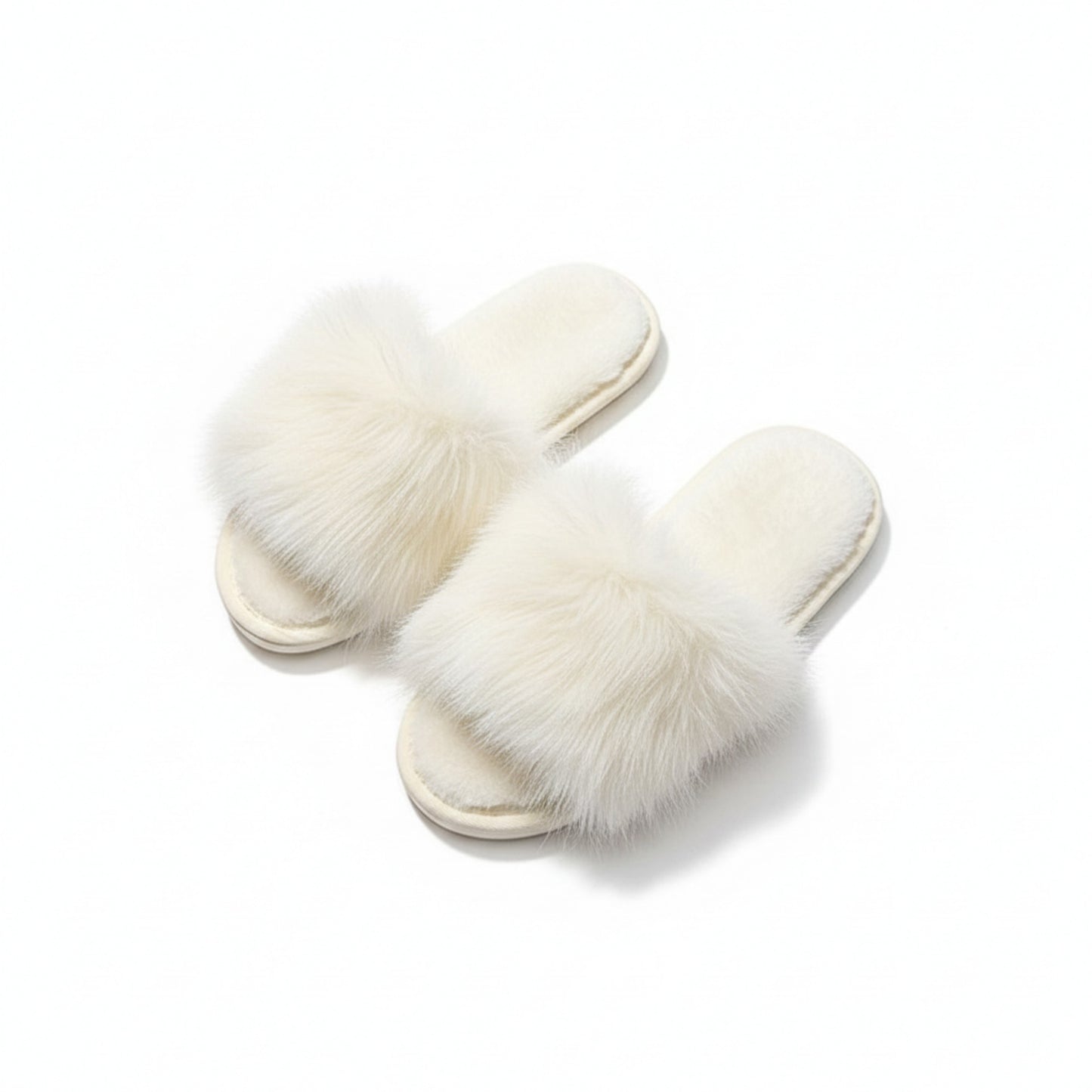 Lounge Women¡¯s Plush Faux Fur Slide Slippers with Soft Cushioned Footbed and Indoor Sole