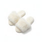 Lounge Women¡¯s Plush Faux Fur Slide Slippers with Soft Cushioned Footbed and Indoor Sole