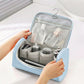 Portable Makeup Organizer Case with Multiple Compartments and Top Handle