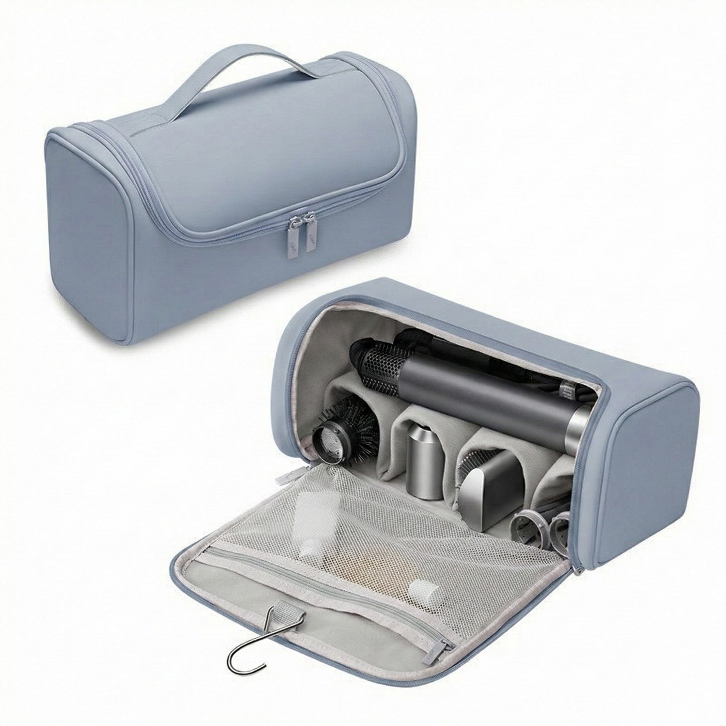 Portable Makeup Organizer Case with Multiple Compartments and Top Handle