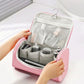 Portable Makeup Organizer Case with Multiple Compartments and Top Handle