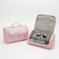 Portable Makeup Organizer Case with Multiple Compartments and Top Handle
