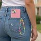 3-PC Beaded Butterfly Phone Charm Strap with Colorful Acrylic Charms