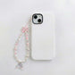 3-PC Iridescent Beaded Phone Charm Strap with Heart Accent