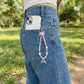 3-PC Iridescent Beaded Phone Charm Strap with Heart Accent