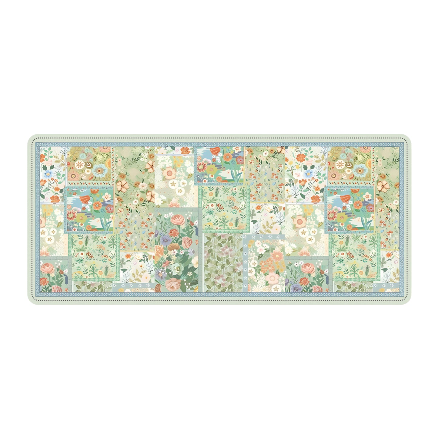 Extended Floral Desk Mouse Pad with Smooth Surface and Anti Slip Rubber Base