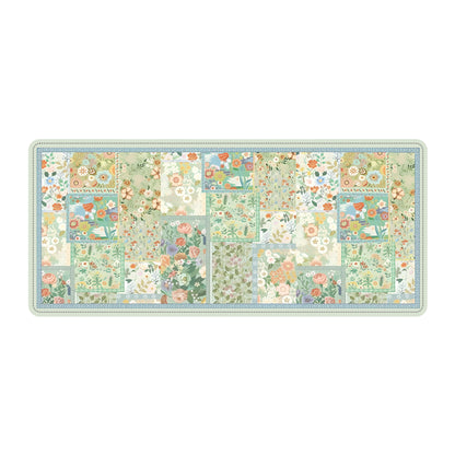 Extended Floral Desk Mouse Pad with Smooth Surface and Anti Slip Rubber Base