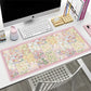Extended Floral Desk Mouse Pad with Smooth Surface and Anti Slip Rubber Base