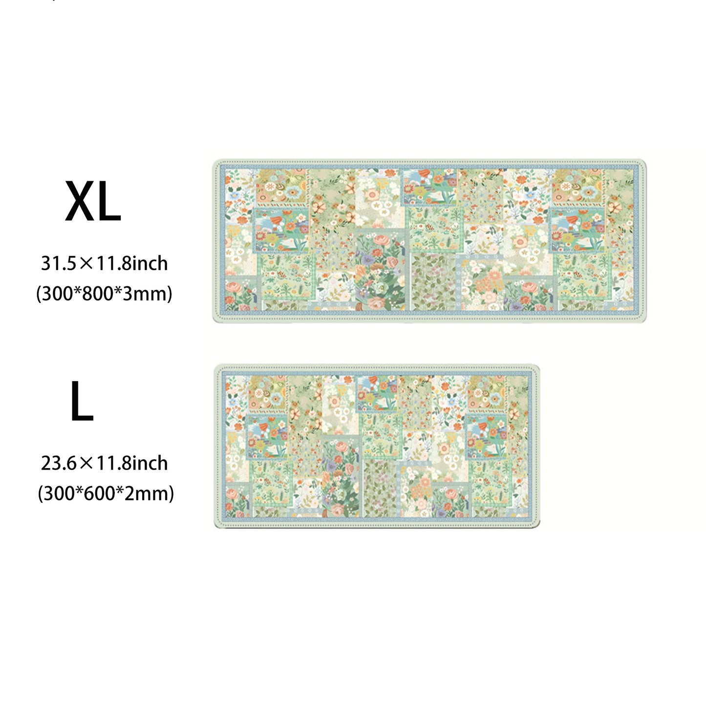 Extended Floral Desk Mouse Pad with Smooth Surface and Anti Slip Rubber Base