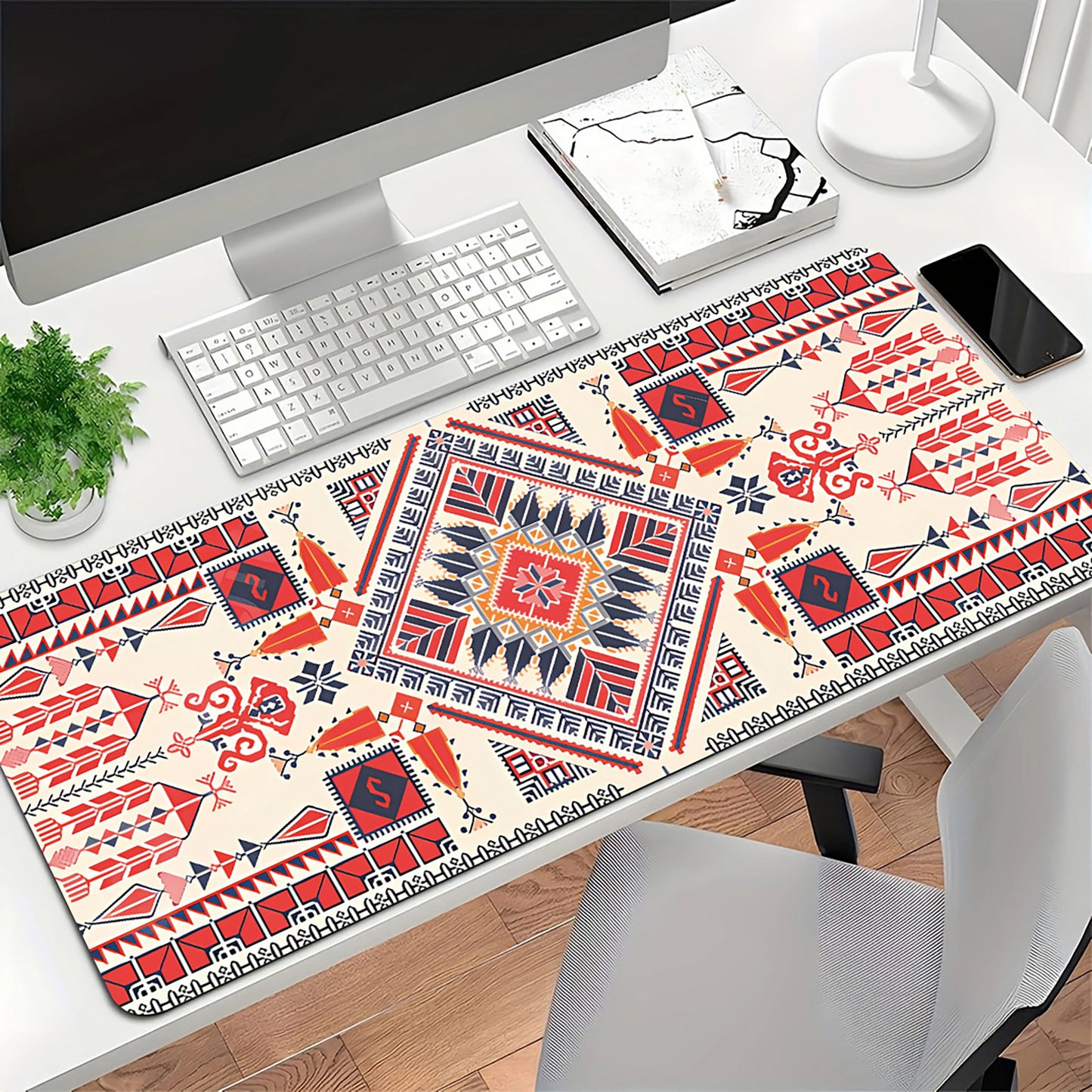 Vintage Pattern Desk Mouse Pad with Smooth Control Surface and Non Slip Rubber Base