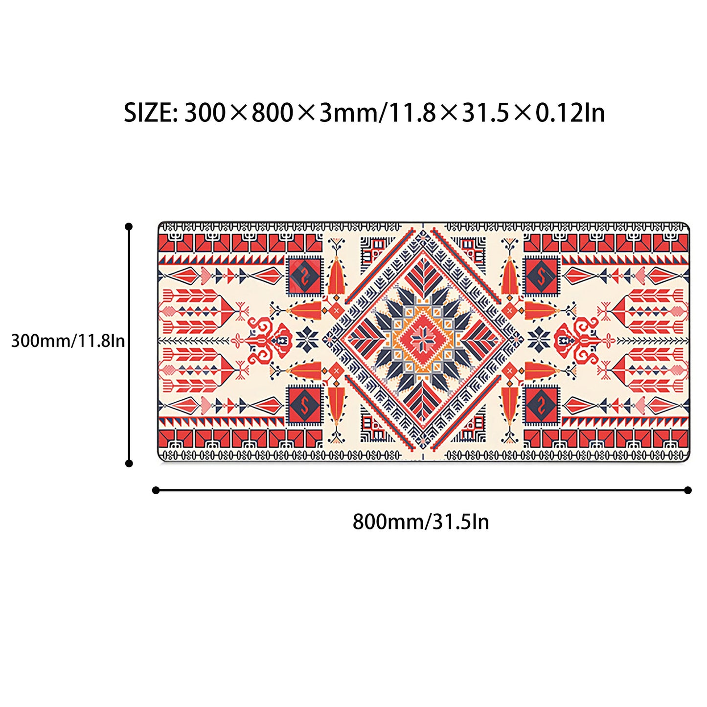 Vintage Pattern Desk Mouse Pad with Smooth Control Surface and Non Slip Rubber Base
