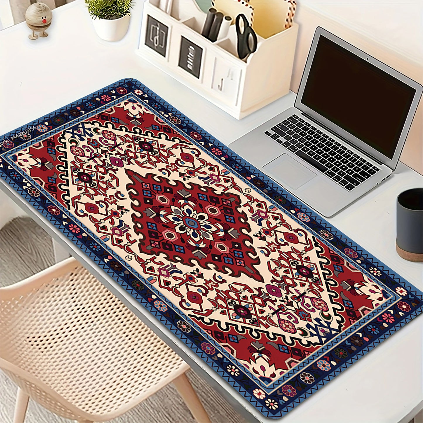 Vintage Pattern Desk Mouse Pad with Smooth Control Surface and Non Slip Rubber Base