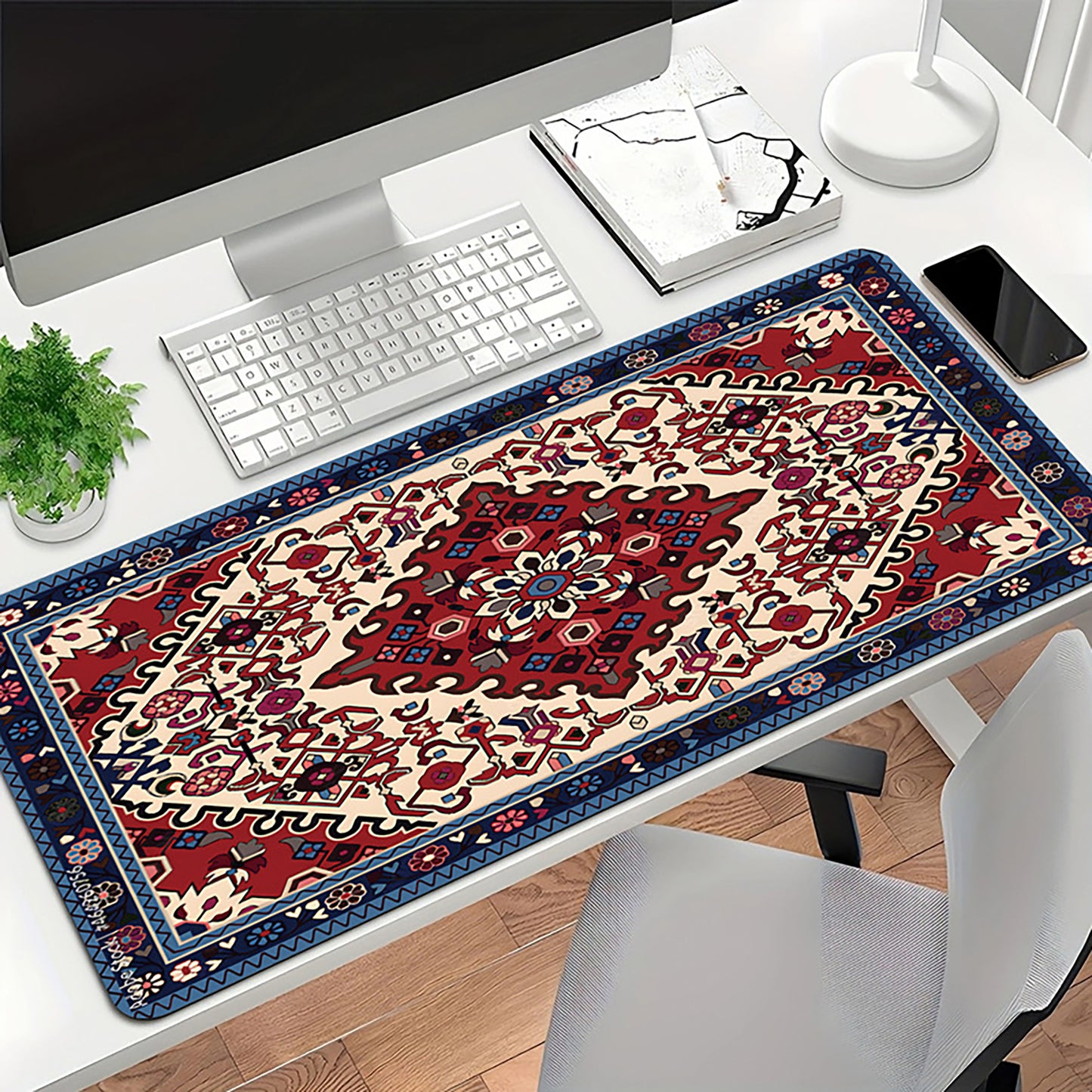 Vintage Pattern Desk Mouse Pad with Smooth Control Surface and Non Slip Rubber Base