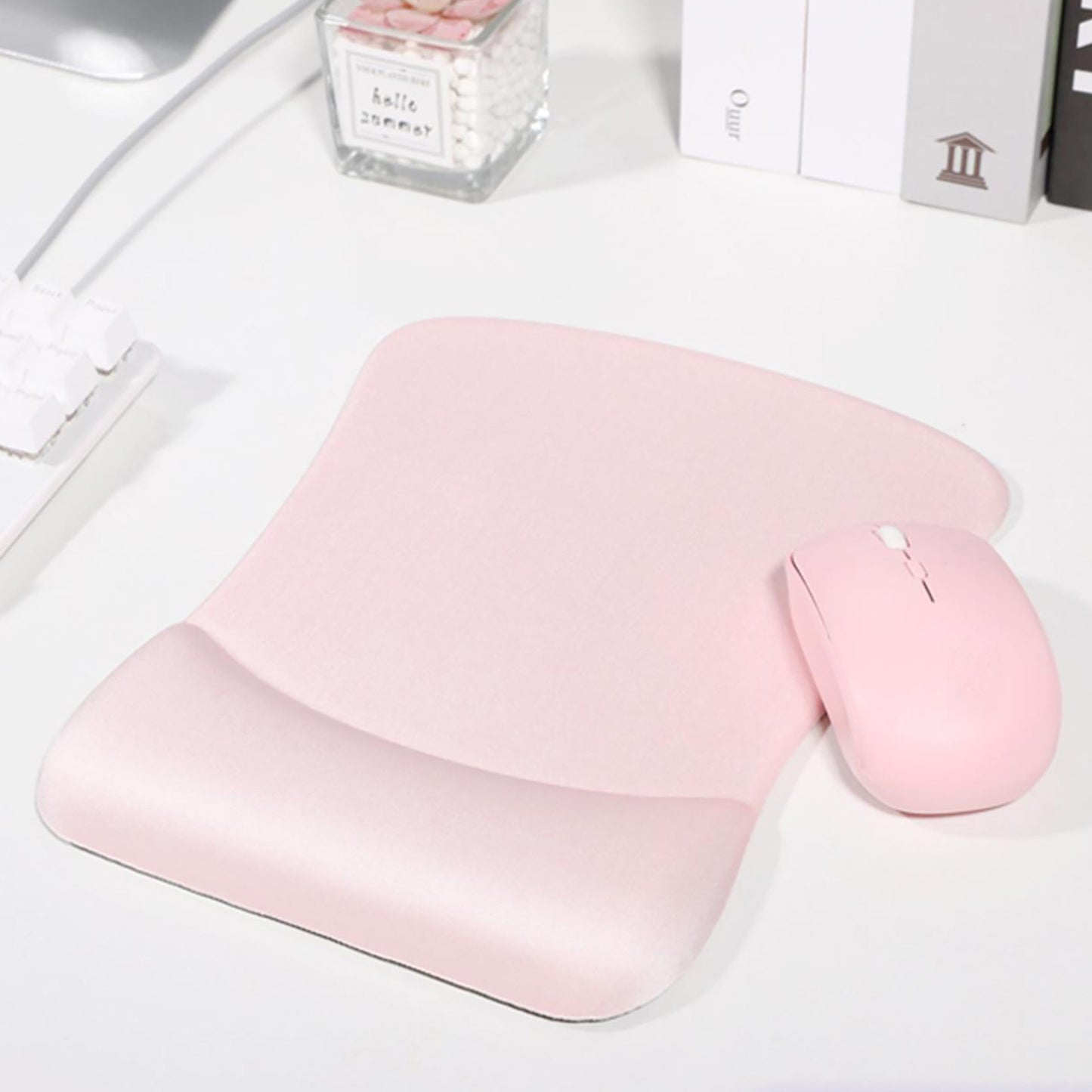 Ergonomic Memory Foam Wrist Support Mouse Pad with Non Slip Base