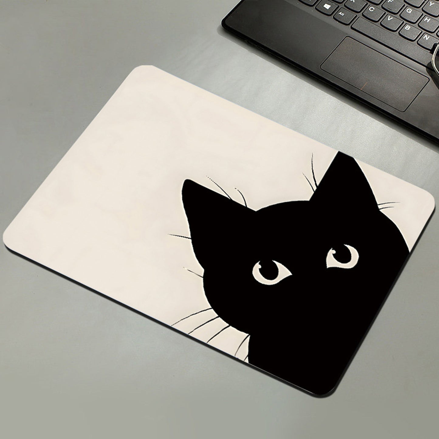 Cute Cat Graphic Non Slip Mouse Pad for Desk and Office Use