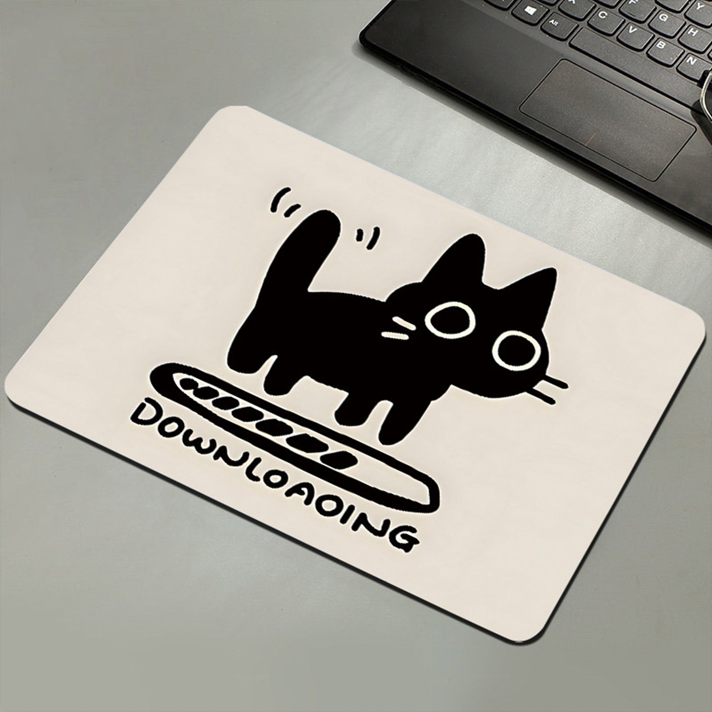 Cute Cat Graphic Non Slip Mouse Pad for Desk and Office Use