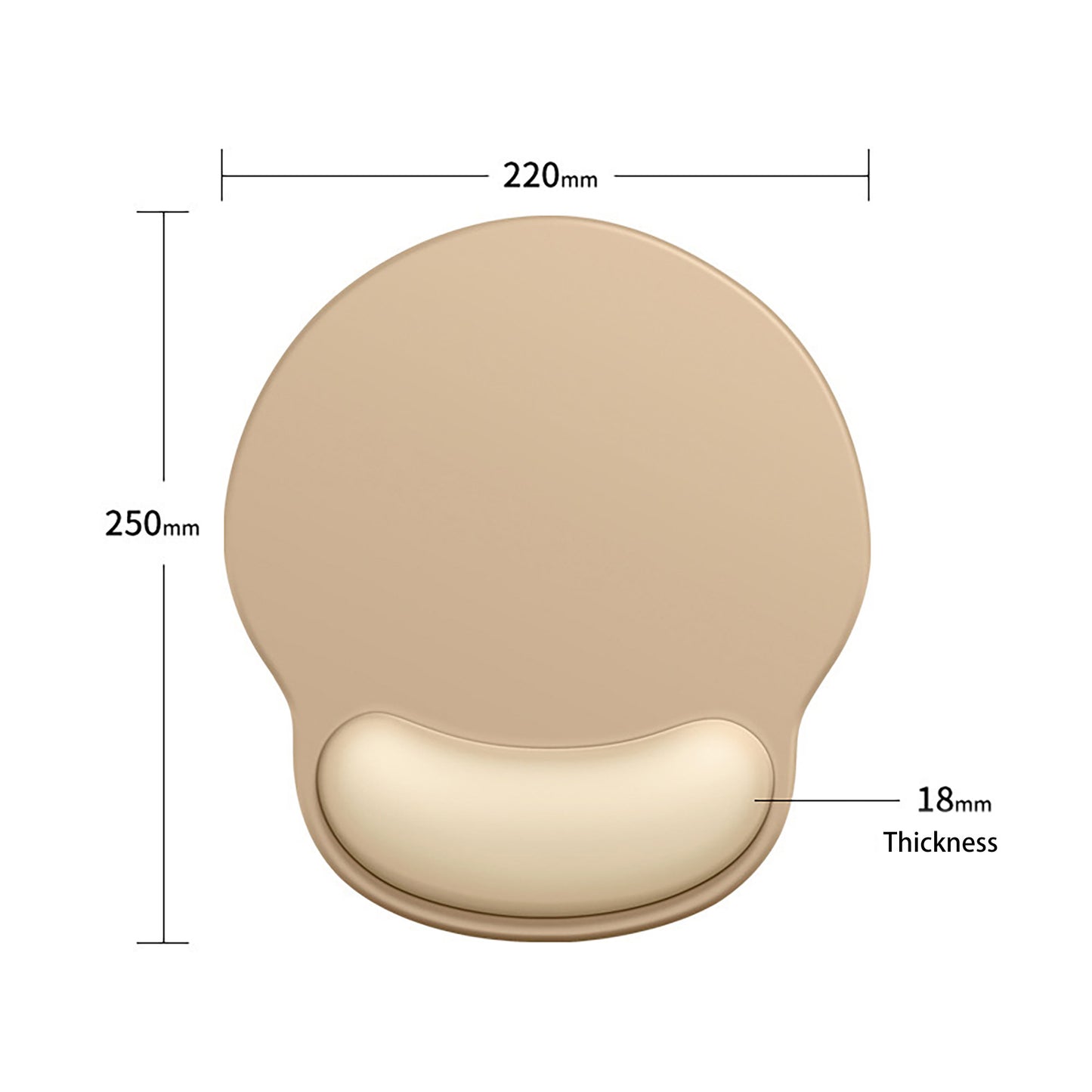 Solid Minimalism Wrist Support Mouse Pad