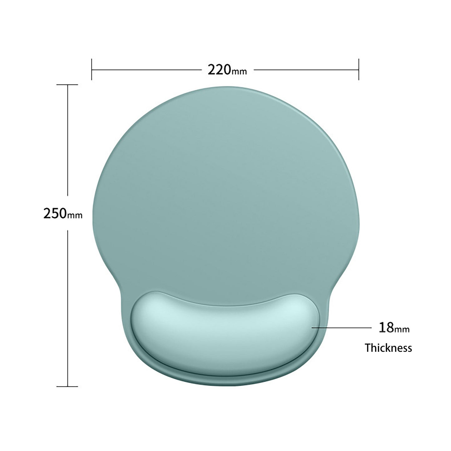 Solid Minimalism Wrist Support Mouse Pad