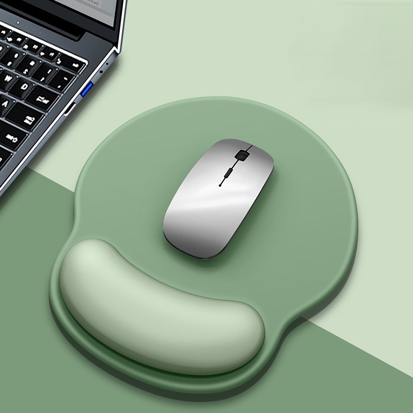 Solid Minimalism Wrist Support Mouse Pad