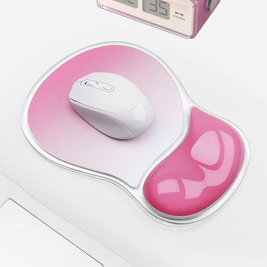 Clear Gel Wrist Support Mouse Pad With Ergonomic Cushion And Non Slip Base