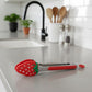 Strawberry Shaped Kitchen Tongs with Non-Slip Grip and Locking Ring