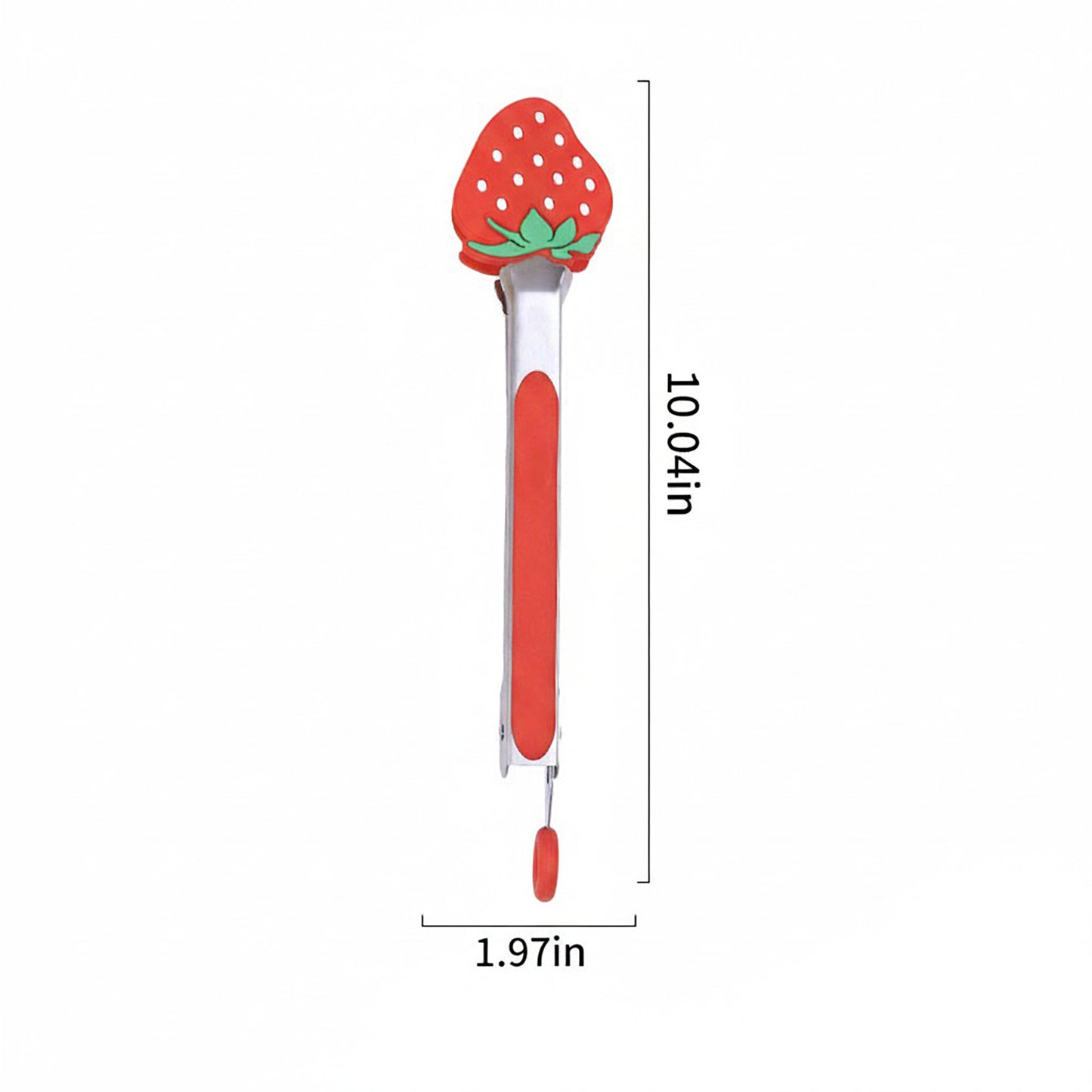 Strawberry Shaped Kitchen Tongs with Non-Slip Grip and Locking Ring