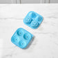 2-PC Large Ice Cube Tray Set with Rose and Diamond Shape Molds Flexible Silicone Easy Release Design