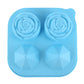 2-PC Large Ice Cube Tray Set with Rose and Diamond Shape Molds Flexible Silicone Easy Release Design