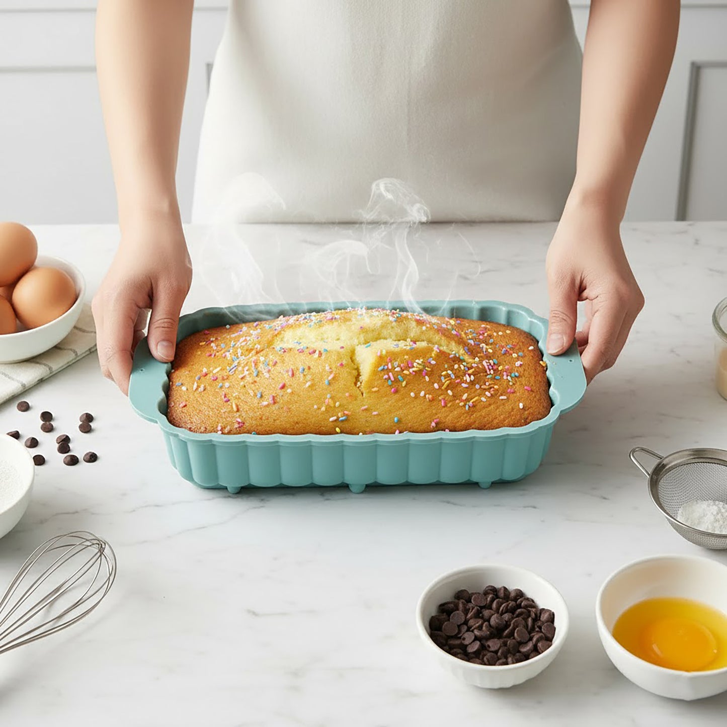 2-Piece Pumpkin and Leaf Silicone Loaf Cake Mold Set Nonstick Fall Baking Pan