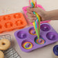 3-Piece Silicone Donut and Heart Baking Mold Set Nonstick Dessert Cake Chocolate Soap Mold