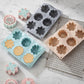 3-Piece Silicone Flower Mold with 6 Floral Cavities Flexible Baking Tray
