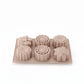 3-Piece Silicone Flower Mold with 6 Floral Cavities Flexible Baking Tray
