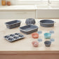 Silicone Bakeware Set with Loaf Pan Bundt Mold Round Pan and Muffin Cups
