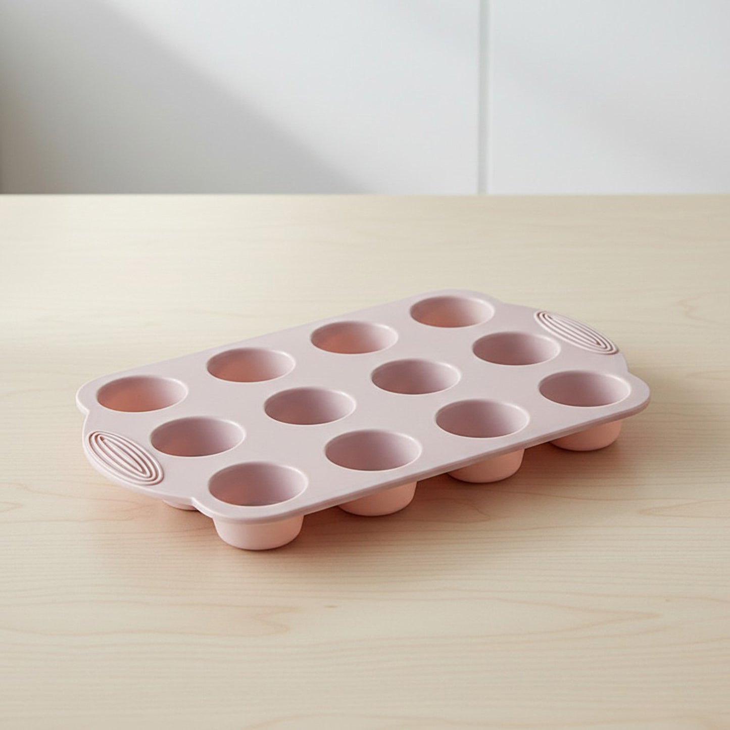 2-Piece Silicone Muffin Pan with 12 Round Cups Flexible Nonstick Bakeware