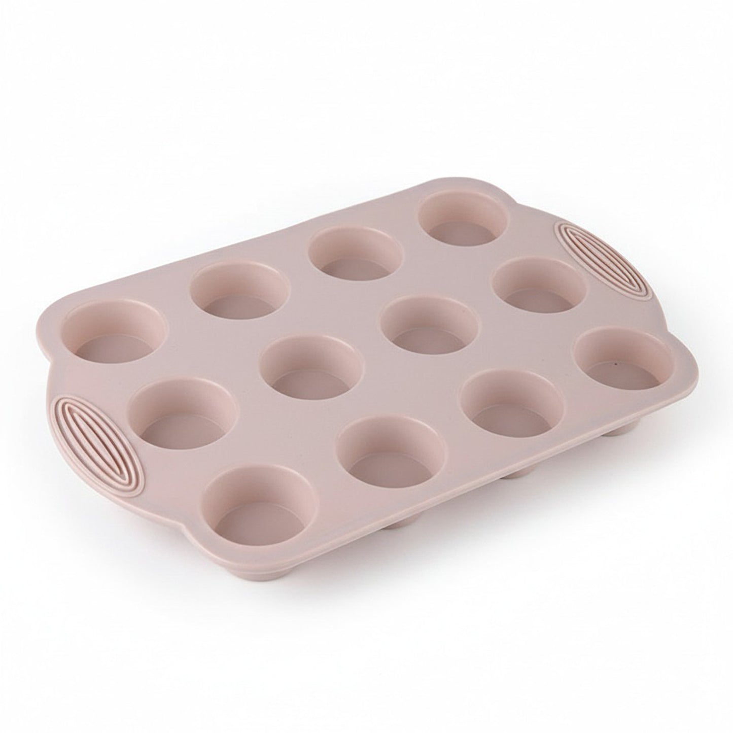 2-Piece Silicone Muffin Pan with 12 Round Cups Flexible Nonstick Bakeware