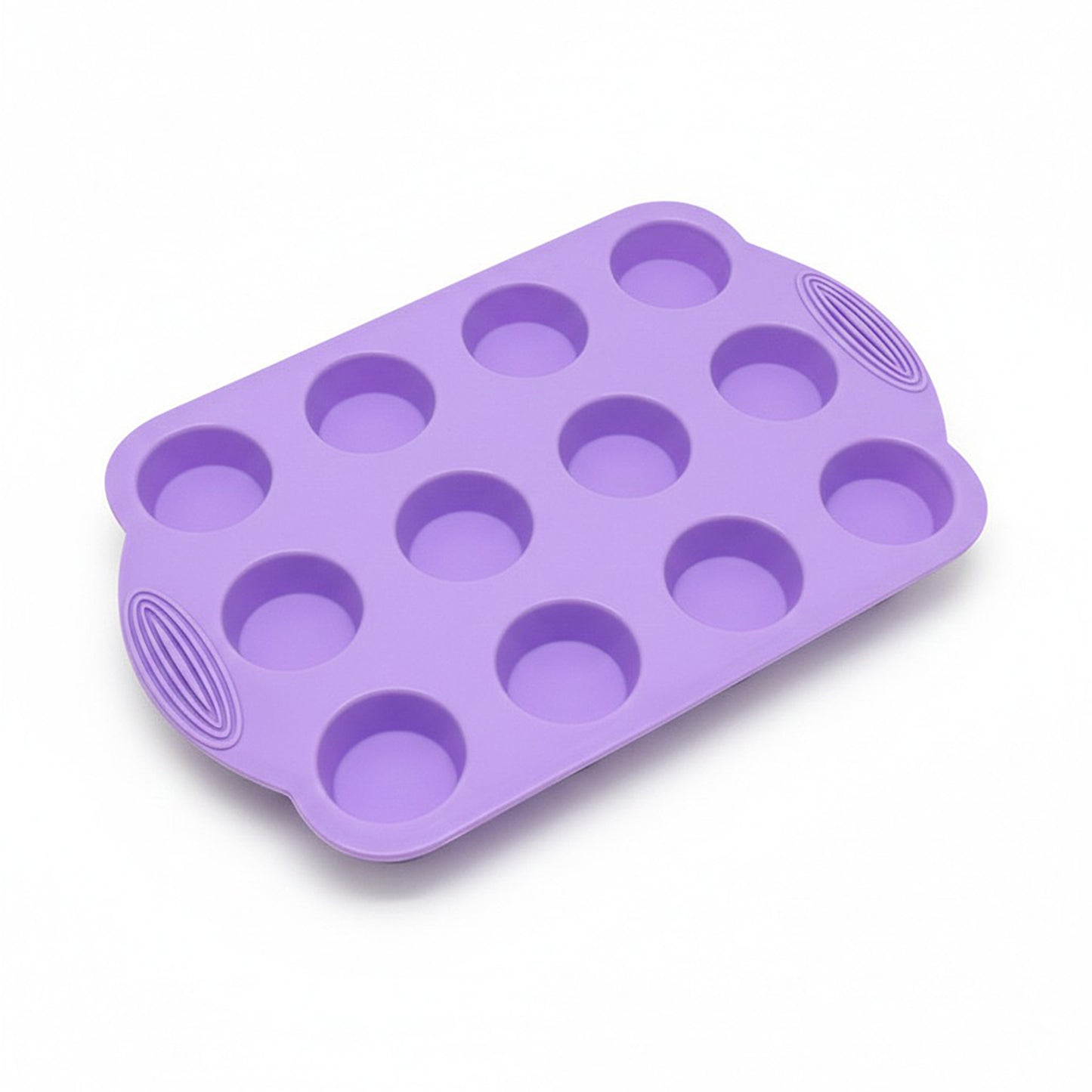 2-Piece Silicone Muffin Pan with 12 Round Cups Flexible Nonstick Bakeware