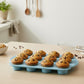 2-Piece Silicone Muffin Pan with 12 Round Cups Flexible Nonstick Bakeware