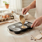 2-Piece Silicone Muffin Pan with 6 Round Cups Flexible Nonstick Bakeware