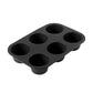 2-Piece Silicone Muffin Pan with 6 Round Cups Flexible Nonstick Bakeware