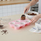 2-Piece Silicone Muffin Pan with 6 Round Cups Flexible Nonstick Bakeware