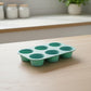2-Piece Silicone Muffin Pan with 6 Round Cups Flexible Nonstick Bakeware