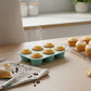 2-Piece Silicone Muffin Pan with 6 Round Cups Flexible Nonstick Bakeware