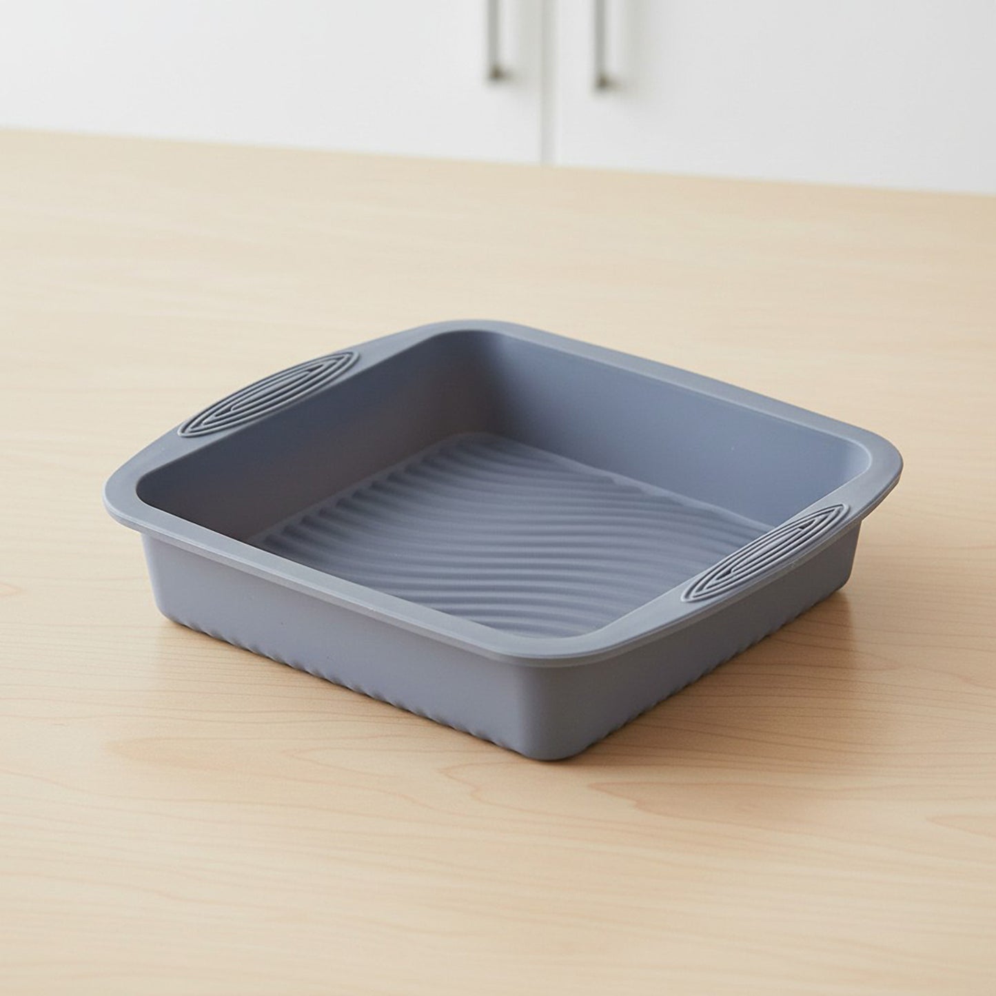 2-Piece Silicone Square Baking Pan with Textured Base and Easy Grip Handles