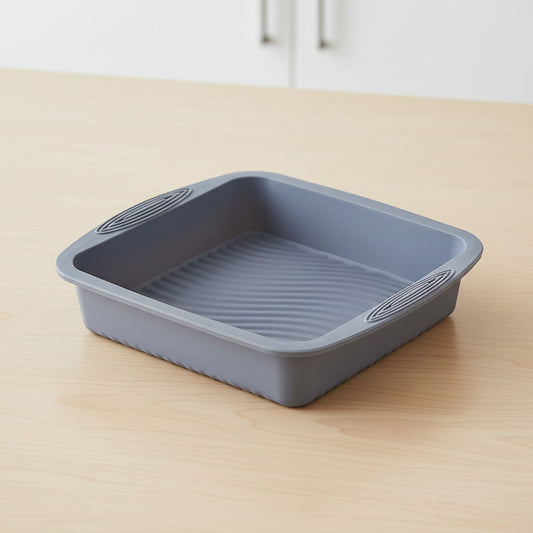 2-Piece Silicone Square Baking Pan with Textured Base and Easy Grip Handles