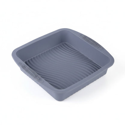 2-Piece Silicone Square Baking Pan with Textured Base and Easy Grip Handles