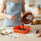 2-Piece Silicone Square Baking Pan with Textured Base and Easy Grip Handles