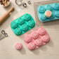 3-Piece Rose Swirl Silicone Baking Mold Set Round Flower Cake Chocolate Candy Soap Mold
